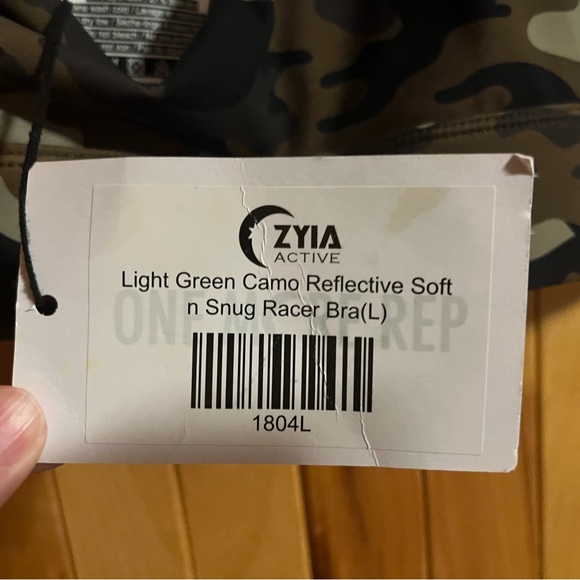 Light Green Camo Reflective Soft n Snug Racer Bra - Picture 5 of 5